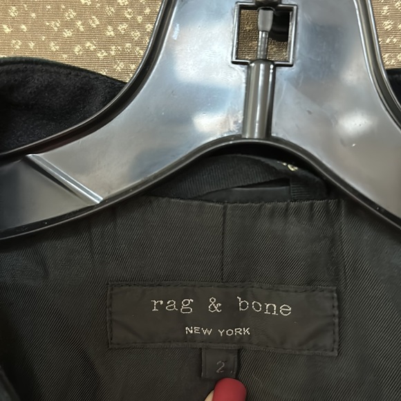 🔥🔥🔥 Rag & Bone Black Wool Lamb leather Jacket Coat - Picture 10 of 16